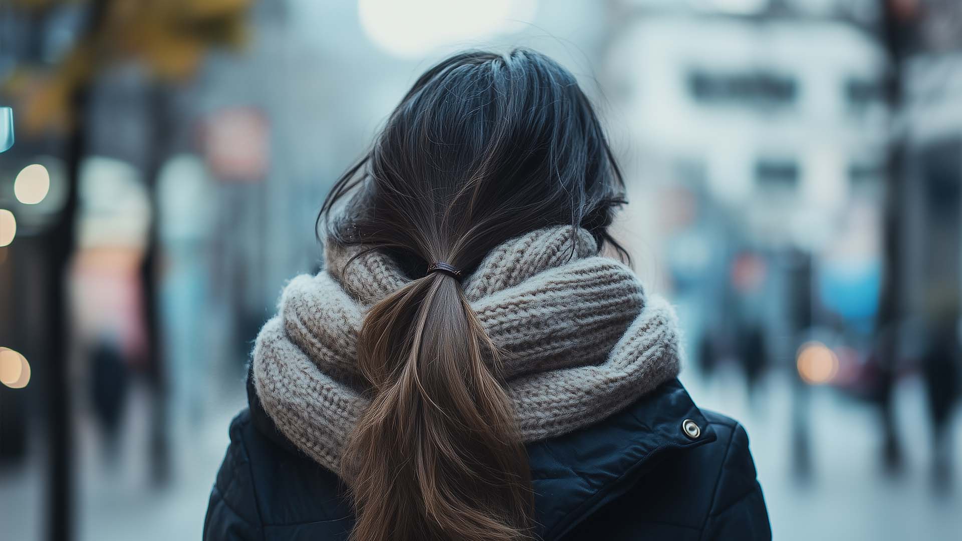 Ung kvinde med hestehale og tørklæde set bagfra. FOTO: AdobeStock